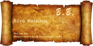 Biró Balbina névjegykártya